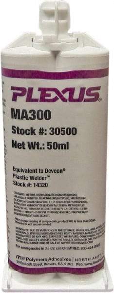 Plexus - 50 mL Cartridge Two Part Adhesive - 3 to 6 min Working Time, 60°F - All Tool & Supply