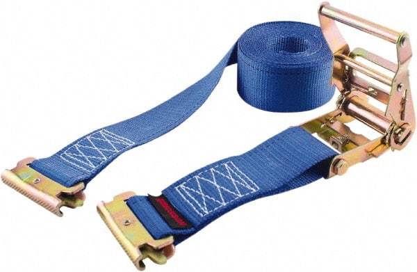 Erickson Manufacturing - 20' Long x 2" Wide, 3,500 Lb Basket Capacity, Polyester & Steel Web Sling - Blue - All Tool & Supply