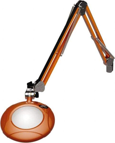 O.C. White - 43 Inch, Spring Suspension, Clamp on, LED, Brilliant Orange, Magnifying Task Light - 8 Watt, 7.5 and 15 Volt, 2x Magnification, 5 Inch Long - All Tool & Supply