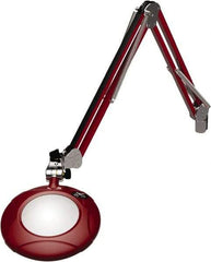 O.C. White - 43 Inch, Spring Suspension, Clamp on, LED, Blaze Red, Magnifying Task Light - 8 Watt, 7.5 and 15 Volt, 2x Magnification, 5 Inch Long - All Tool & Supply