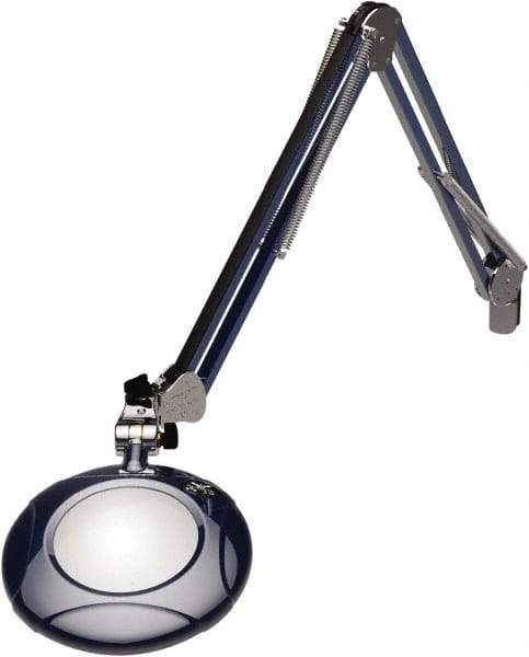 O.C. White - 43 Inch, Spring Suspension, Clamp on, LED, Spectre Blue, Magnifying Task Light - 8 Watt, 7.5 and 15 Volt, 2x Magnification, 5 Inch Long - All Tool & Supply