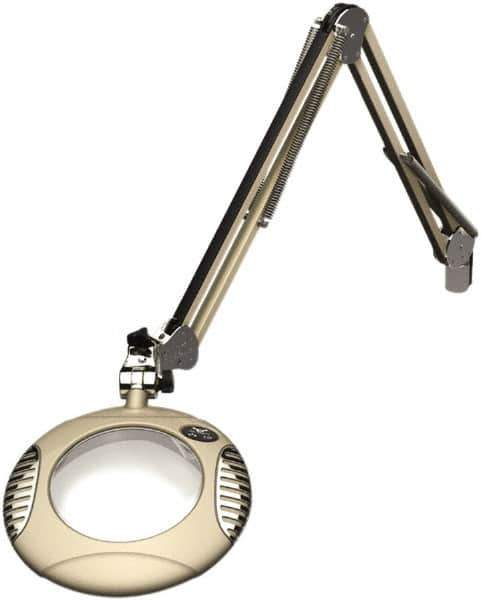 O.C. White - 43 Inch, Spring Suspension, Clamp on, LED, White, Magnifying Task Light - 8 Watt, 7.5 and 15 Volt, 2x Magnification, 6 Inch Long - All Tool & Supply