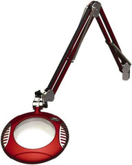 O.C. White - 43 Inch, Spring Suspension, Clamp on, LED, Blaze Red, Magnifying Task Light - 8 Watt, 7.5 and 15 Volt, 2x Magnification, 6 Inch Long - All Tool & Supply