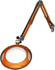 O.C. White - 43 Inch, Spring Suspension, Clamp on, LED, Brilliant Orange, Magnifying Task Light - 8 Watt, 7.5 and 15 Volt, 2x Magnification, 5-1/4 Inch Wide, 7-1/2 Inch Long - All Tool & Supply