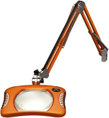 O.C. White - 43 Inch, Spring Suspension, Clamp on, LED, Brilliant Orange, Magnifying Task Light - 8 Watt, 7.5 and 15 Volt, 2x Magnification, 5-1/4 Inch Wide, 7 Inch Long - All Tool & Supply