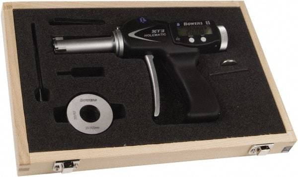 Fowler - 20 to 25mm, 66mm Deep, Pistol Grip Electronic Bore Gage - Up to 0.004mm Accuracy, 0.001mm Resolution, Data Output - All Tool & Supply