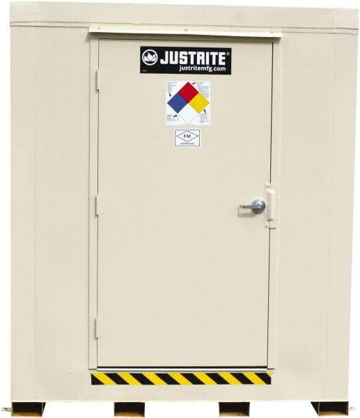 Justrite - 9 Drum, 155 Gal Sump Capacity, Locker - 7.91' Long x 7-1/2' Wide x 8.08' High, Galvanized Steel - All Tool & Supply