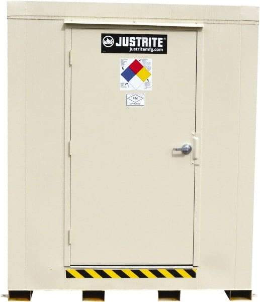 Justrite - 4 Drum, 71 Gal Sump Capacity, Locker - 6' Long x 5-1/2' Wide x 6.25' High, Galvanized Steel - All Tool & Supply