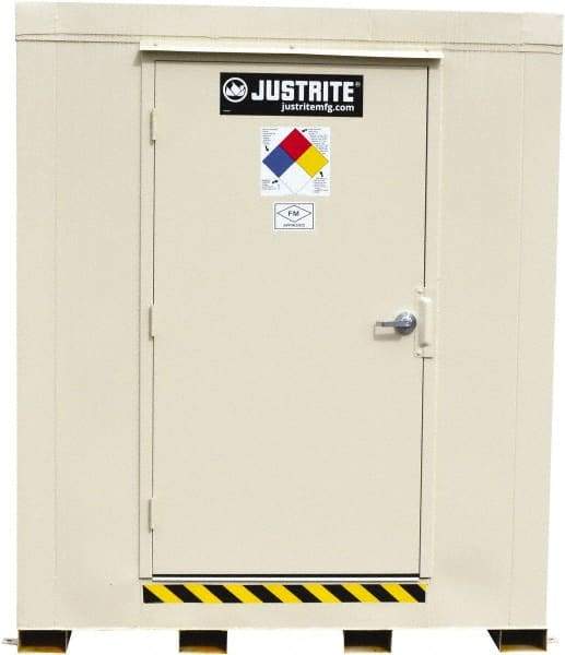 Justrite - 2 Drum, 75 Gal Sump Capacity, Locker - 6' Long x 3-1/2' Wide x 6.25' High, Galvanized Steel - All Tool & Supply