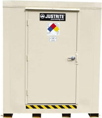 Justrite - 12 Drum, 221 Gal Sump Capacity, Locker - 7.33' Long x 10' Wide x 8.08' High, Galvanized Steel - All Tool & Supply