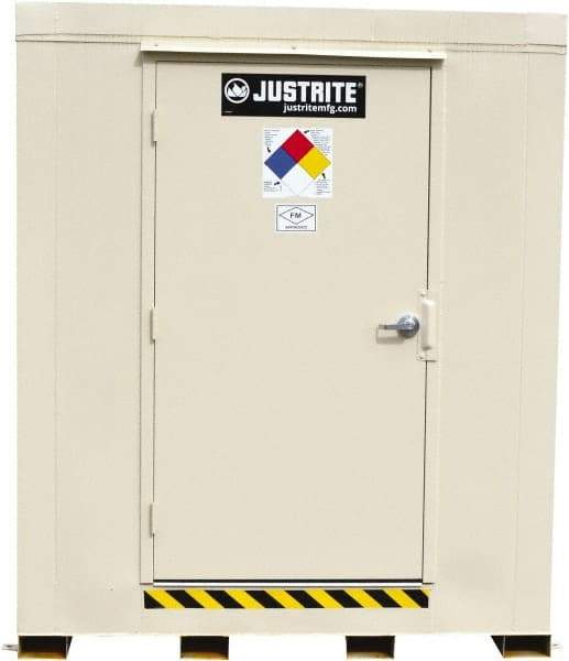 Justrite - 4 Drum, 80 Gal Sump Capacity, Locker - 6' Long x 5-1/2' Wide x 6.25' High, Galvanized Steel - All Tool & Supply