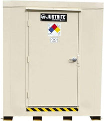 Justrite - 12 Drum, 205 Gal Sump Capacity, Locker - 7.33' Long x 10' Wide x 8' High, Galvanized Steel - All Tool & Supply