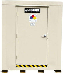 Justrite - 12 Drum, 205 Gal Sump Capacity, Locker - 7.33' Long x 10' Wide x 8' High, Galvanized Steel - All Tool & Supply