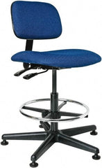 Bevco - 19-1/2 to 27" High Adjustable Height Swivel Stool - 27" Wide x 27" Deep, 100% Olefin Seat, Royal Blue - All Tool & Supply