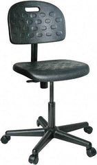 Bevco - 16 to 21" High Adjustable Height Swivel Stool - 25" Wide x 25" Deep, Polyurethane Seat, Black - All Tool & Supply