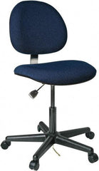 Bevco - 17 to 22" High Adjustable Height Swivel Stool - 25" Wide x 25" Deep, Conductive Cloth Seat, Navy - All Tool & Supply