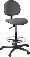 Bevco - 21 to 31" High Adjustable Height Swivel Stool - 27" Wide x 27" Deep, 100% Olefin Seat, Gray - All Tool & Supply