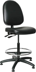 Bevco - 24 to 34" High Adjustable Height Swivel Stool - 27" Wide x 27" Deep, Vinyl Seat, Black - All Tool & Supply