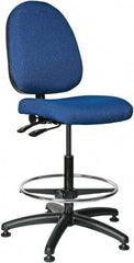 Bevco - 24 to 34" High Adjustable Height Swivel Stool - 27" Wide x 27" Deep, 100% Olefin Seat, Royal Blue - All Tool & Supply