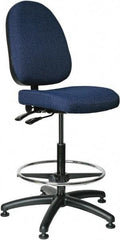 Bevco - 24 to 34" High Adjustable Height Swivel Stool - 27" Wide x 27" Deep, 100% Olefin Seat, Navy - All Tool & Supply