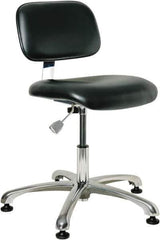 Bevco - 17 to 22" High Adjustable Height Swivel Stool - 25" Wide x 25" Deep, Vinyl Seat, Black - All Tool & Supply