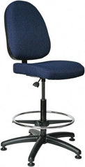 Bevco - 24 to 34" High Adjustable Height Swivel Stool - 27" Wide x 27" Deep, 100% Olefin Seat, Navy - All Tool & Supply