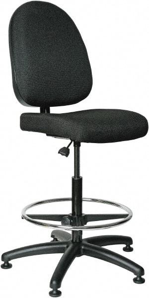 Bevco - 24 to 34" High Adjustable Height Swivel Stool - 27" Wide x 27" Deep, 100% Olefin Seat, Black - All Tool & Supply