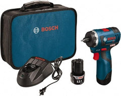 Bosch - 12 Volt 3/8" Chuck Pistol Grip Handle Cordless Drill - 0-400 & 0-1400 RPM, Reversible, 2 Lithium-Ion Batteries Included - All Tool & Supply