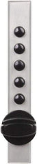 Kaba Access - 14 to 20 Gauge" Door Thickness, Satin Chrome Pushbutton Knob Lockset - 1 Code, Zamak3, Nonkey Override Cylinder - All Tool & Supply