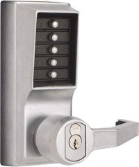 Kaba Access - Combination Entry Lever Lockset with Key Override - 2-3/4" Back Set, No Cylinder, Zamak3, Satin Chrome Finish - All Tool & Supply