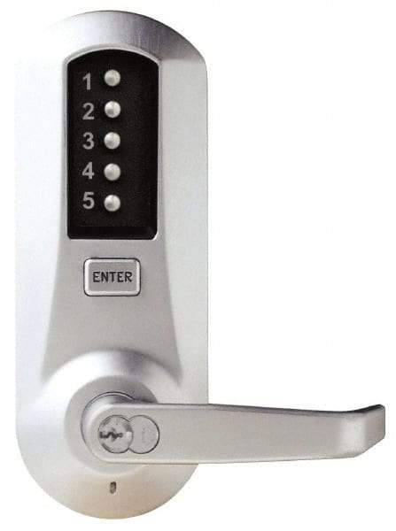 Kaba Access - Combination Entry Lever Lockset with Key Override - 2-3/4" Back Set, No Cylinder, Zamak3, Satin Chrome Finish - All Tool & Supply