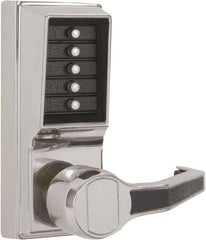 Kaba Access - Combination Entry Lever Lockset - 2-3/4" Back Set, No Cylinder, Zamak3, Satin Chrome Finish - All Tool & Supply