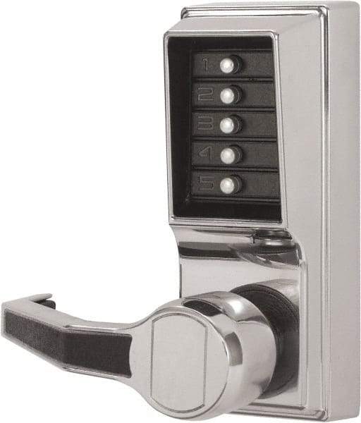 Kaba Access - Combination Entry Lever Lockset - 2-3/4" Back Set, Nonkey Override Cylinder, Zamak3, Satin Chrome Finish - All Tool & Supply