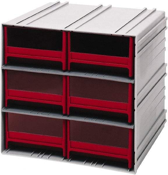 Quantum Storage - 6 Drawer, 6 Compartment, Small Parts Drawer Cabinet System - 11-3/8" Deep x 11-3/4" Wide x 11" High - All Tool & Supply