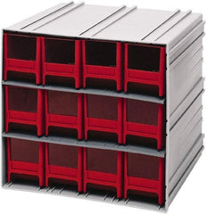 Quantum Storage - 12 Drawer, 12 Compartment, Small Parts Drawer Cabinet System - 11-3/8" Deep x 11-3/4" Wide x 11" High - All Tool & Supply