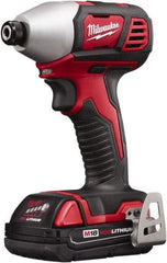 Milwaukee Tool - 18 Volt, 1/4" Drive, 125 Ft/Lb Torque, Cordless Impact Driver - Pistol Grip Handle, 2750 RPM, 2 Lithium-Ion Batteries Included - All Tool & Supply