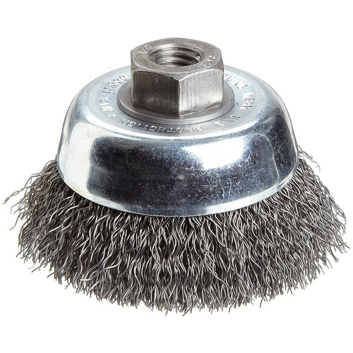 ‎Vortec Pro 3″ Crimped Wire Cup Brush, .014″ Steel Fill, 1/2″-13 Arbor Hole, Retail Pack - All Tool & Supply