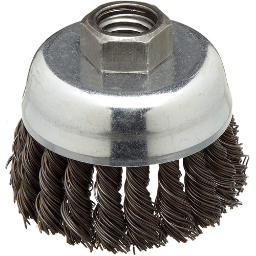 ‎Vortec Pro 2-3/4″ Knot Wire Cup Brush, .020″ Steel Fill, 5/8″-11 UNC Nut, Retail Pack - All Tool & Supply