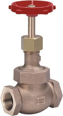 Milwaukee Valve - 3/8" Pipe, Threaded (NPT) Ends, Bronze Integral Globe Valve - Bronze Disc, Union Bonnet, 600 psi WOG, 300 psi WSP, Class 300 - All Tool & Supply