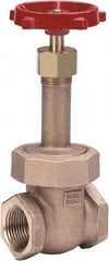 Milwaukee Valve - 1/4" Pipe, Class 150, Threaded (NPT) Bronze Solid Wedge Gate Valve - 300 WOG, 150 WSP, Union Bonnet, For Use with Water, Oil & Gas - All Tool & Supply