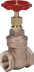 Milwaukee Valve - 2" Pipe, Class 125, Threaded (NPT) Bronze Solid Wedge Stem Gate Valve - 200 WOG, 125 WSP, Threaded Bonnet, For Use with Water, Oil & Gas - All Tool & Supply