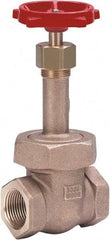 Milwaukee Valve - 1-1/2" Pipe, Class 300, Threaded (NPT) Bronze Solid Wedge Gate Valve - 1,000 WOG, 300 WSP, Union Bonnet, For Use with Water, Oil & Gas - All Tool & Supply