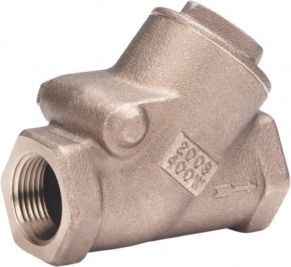 Milwaukee Valve - 1-1/4" Bronze Check Valve - Check Valve, Threaded (NPT), 400 WOG - All Tool & Supply