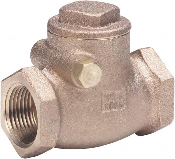 Milwaukee Valve - 1-1/2" Bronze Check Valve - Check Valve, Threaded (NPT), 200 WOG - All Tool & Supply