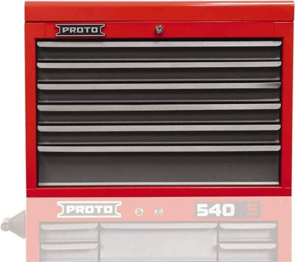 Proto - 6 Drawer Top Tool Chest - 27" Wide x 18" Deep x 19" High, Steel, Safety Red/Gray - All Tool & Supply