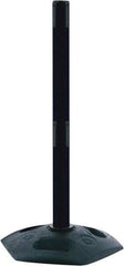 Tensator - 38" High, 2-1/2" Pole Diam, Receiver Post - 19" Base Diam, Octagon Recycled Rubber Base, Yellow Plastic Post, Tape, Dual Line Tape, For Outdoor Use - All Tool & Supply