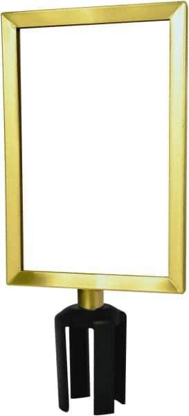 Tensator - 11-1/2" High x 11-1/2" Long x 7-1/2" Wide Barrier Sign Frame - Powder Coated Steel, Satin Brass Finish, Satin Brass, Use with Tensabarrier - All Tool & Supply