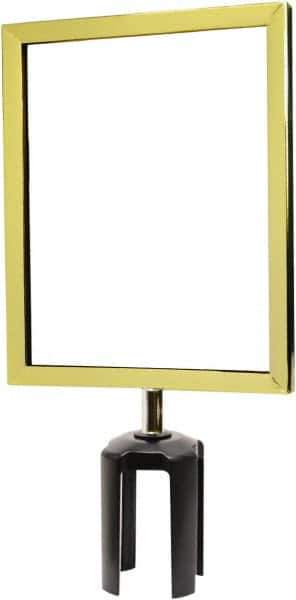 Tensator - 11-1/2" High x 11-1/2" Long x 9" Wide Barrier Sign Frame - Powder Coated Steel, Polished Brass Finish, Polished Brass, Use with Tensabarrier - All Tool & Supply