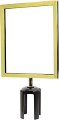 Tensator - 11-1/2" High x 11-1/2" Long x 9" Wide Barrier Sign Frame - Powder Coated Steel, Polished Brass Finish, Polished Brass, Use with Tensabarrier - All Tool & Supply