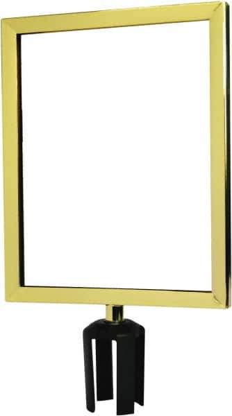 Tensator - 14-1/2" High x 14-1/2" Long x 11-1/2" Wide Barrier Sign Frame - Powder Coated Steel, Polished Brass Finish, Polished Brass, Use with Tensabarrier - All Tool & Supply